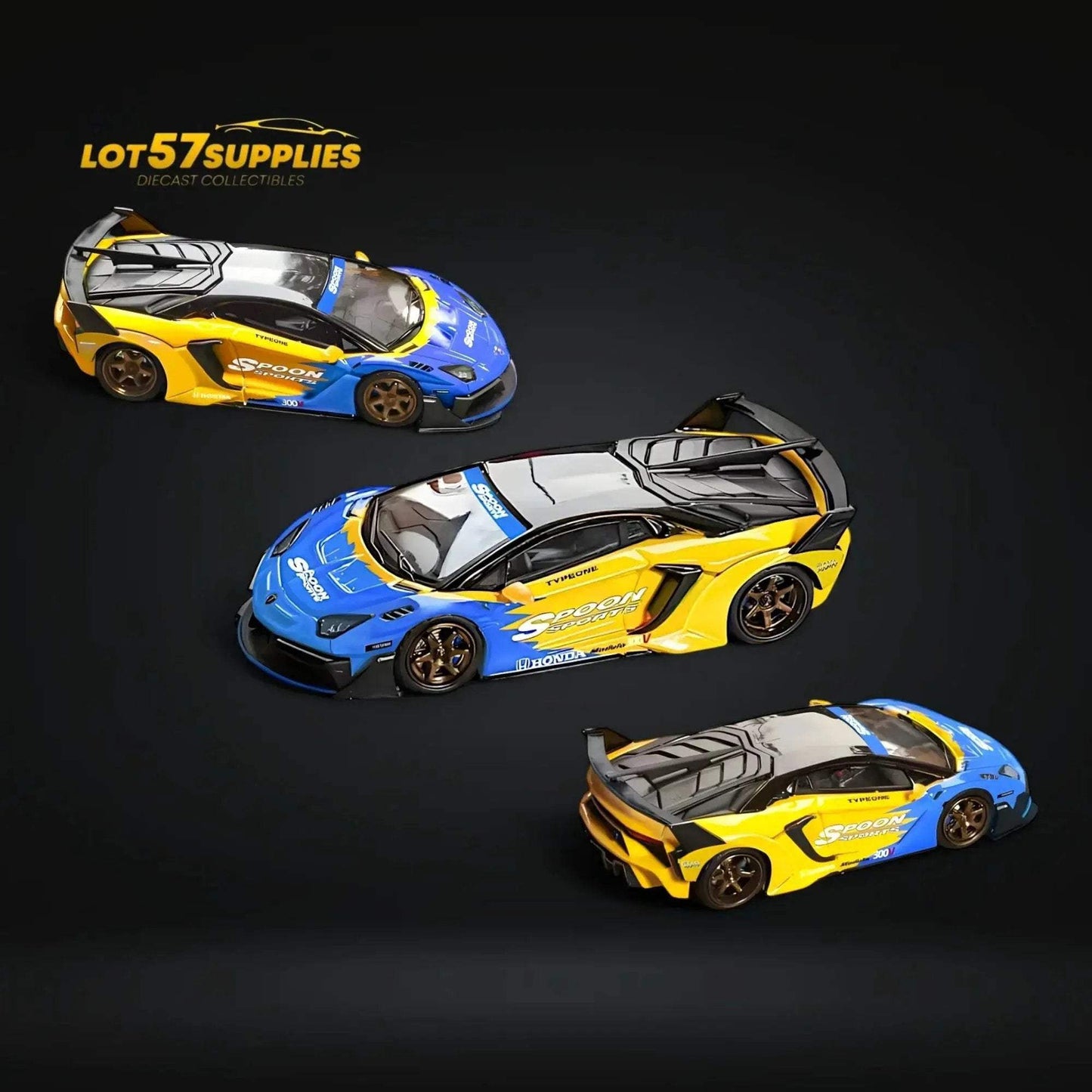 Authentic Spoon Livery Lamborghini Aventador LP7004 GT EVO Diecast 1:64 - ToylandEU