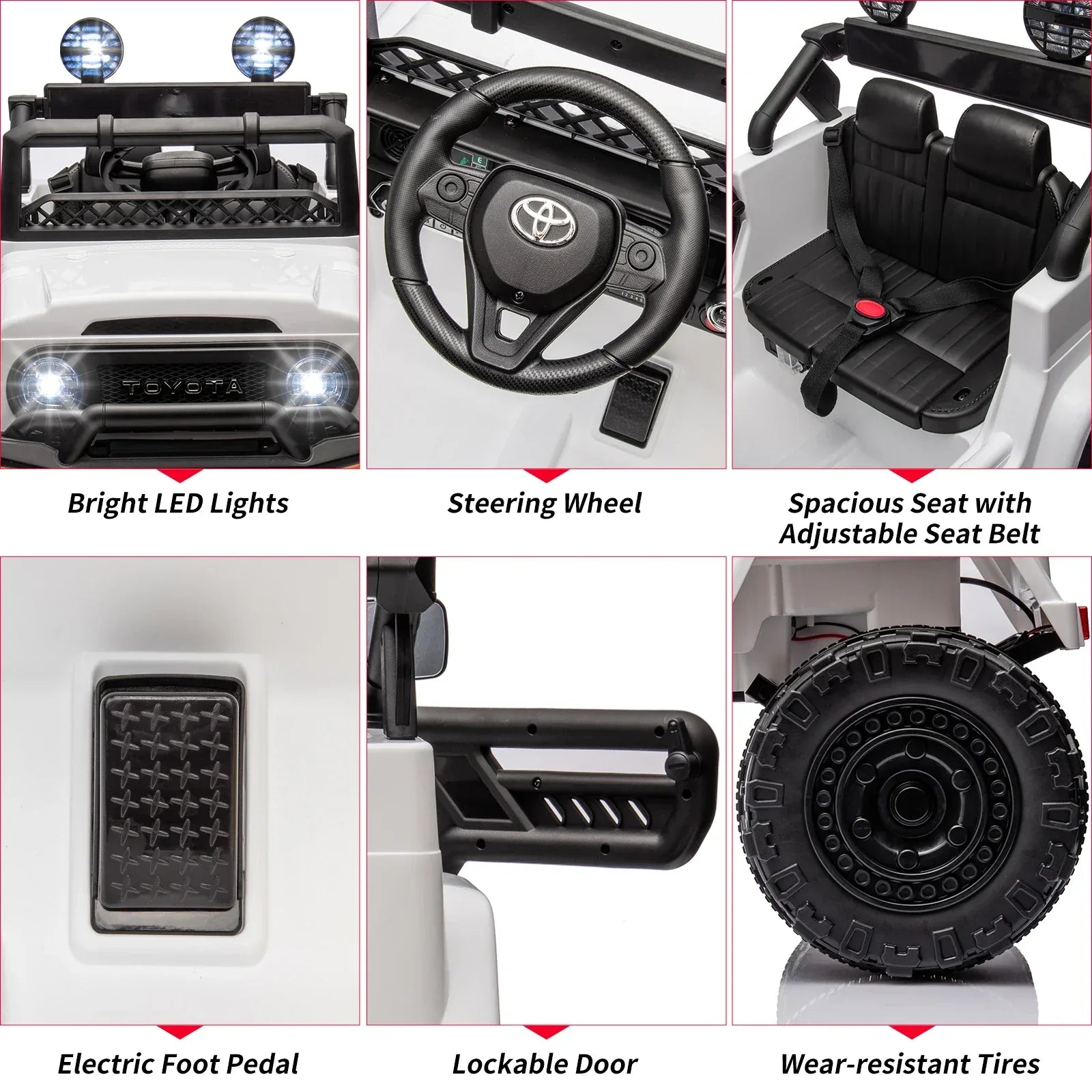 Authentic Toyota Licensed Ride On Car With LED Lights - ToylandEU