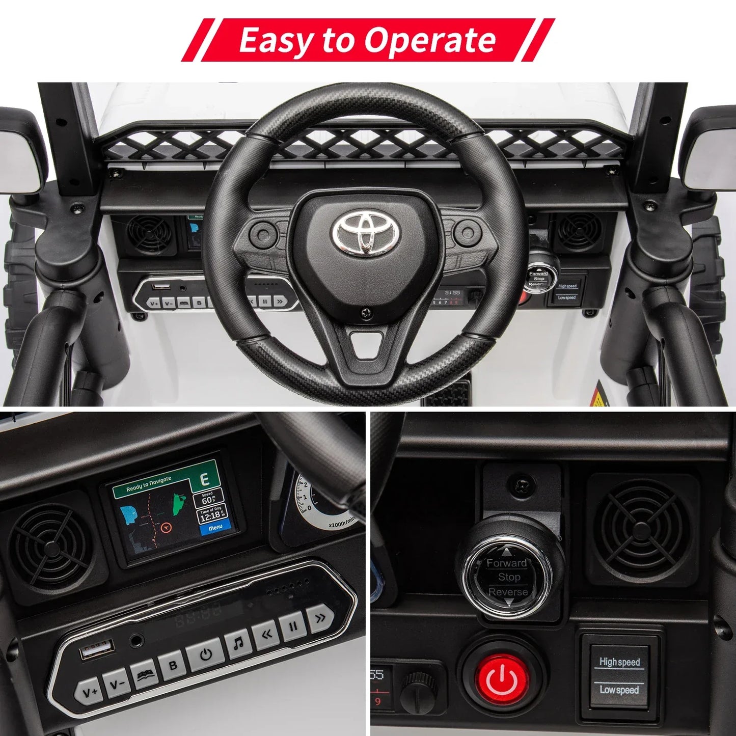 Authentic Toyota Licensed Ride On Car With LED Lights - ToylandEU