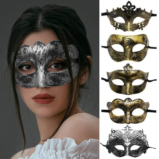 Authentic Vintage Metal Half Face Mask For Halloween Costume - ToylandEU
