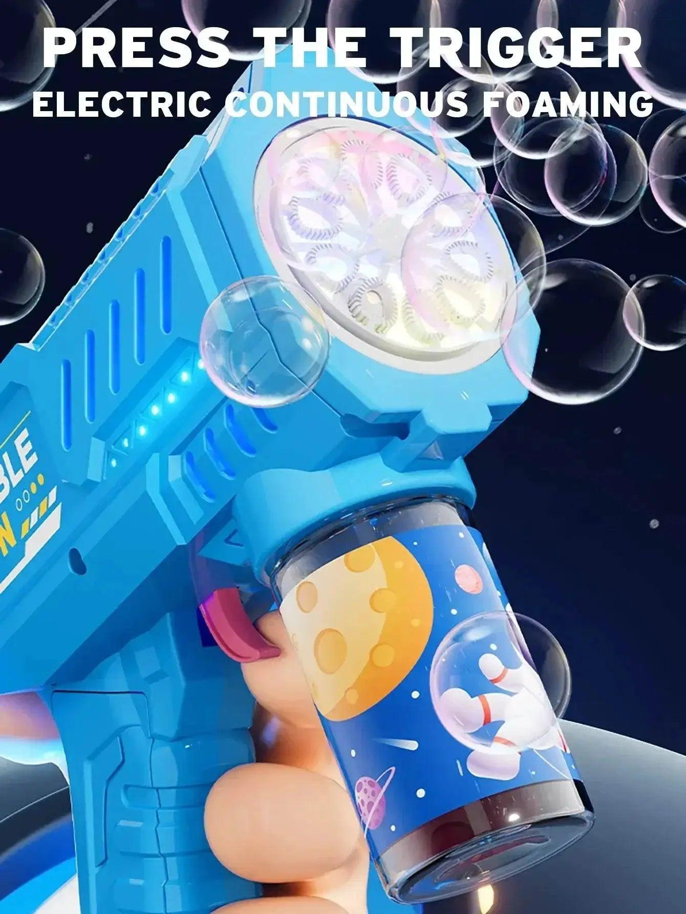  Fully Automatic Bubble Gun Rocket Bubbles Machine Automatic Blower with Bubble Liquid Toy for Kids Beach Outdoor Gifts -  ToylandEU™