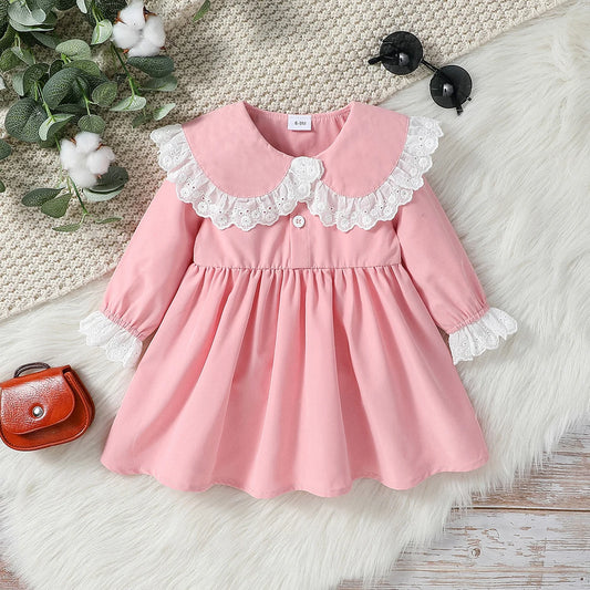 Autumn Baby Girls Dress Lace Princess Doll Collar Style - ToylandEU