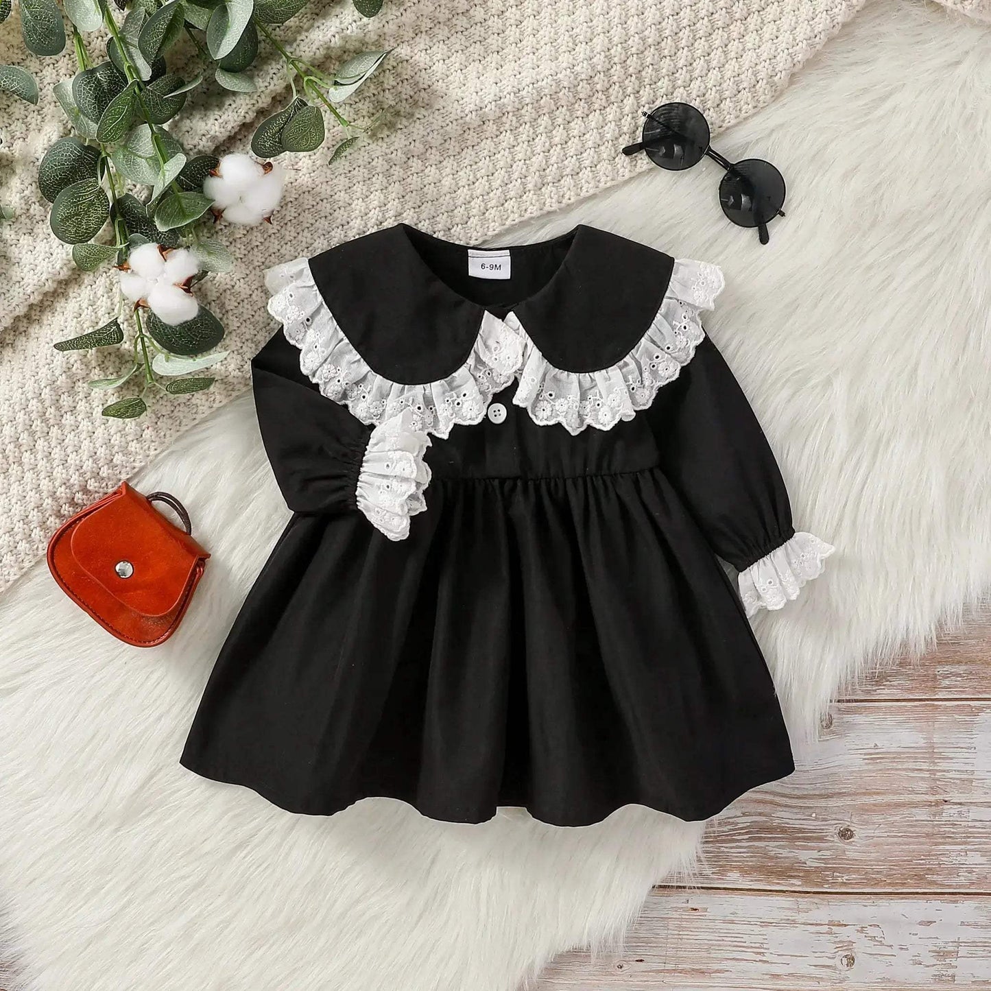 Autumn Baby Girls Dress Lace Princess Doll Collar Style - ToylandEU