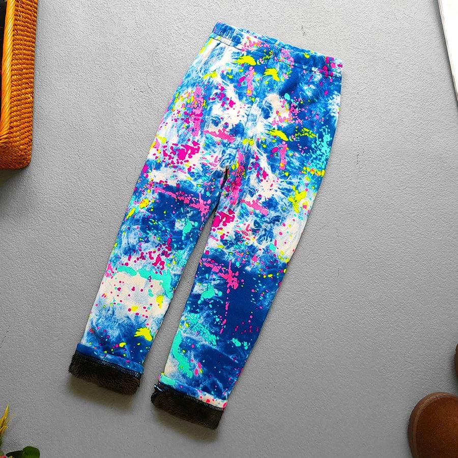 Autumn Winter Floral Print Thick Warm Kids Leggings For Girls - ToylandEU