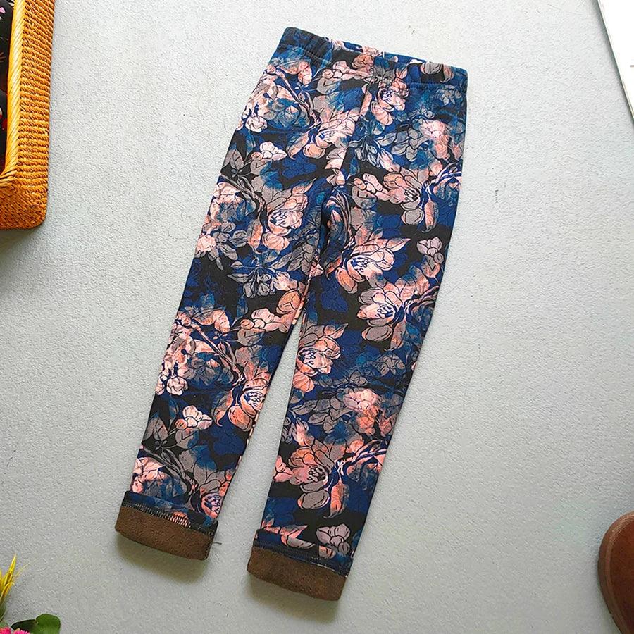 Autumn Winter Floral Print Thick Warm Kids Leggings For Girls - ToylandEU
