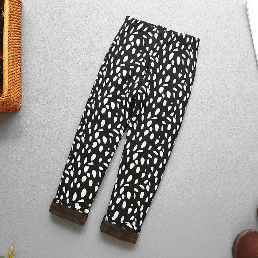 Autumn Winter Floral Print Thick Warm Kids Leggings For Girls - ToylandEU