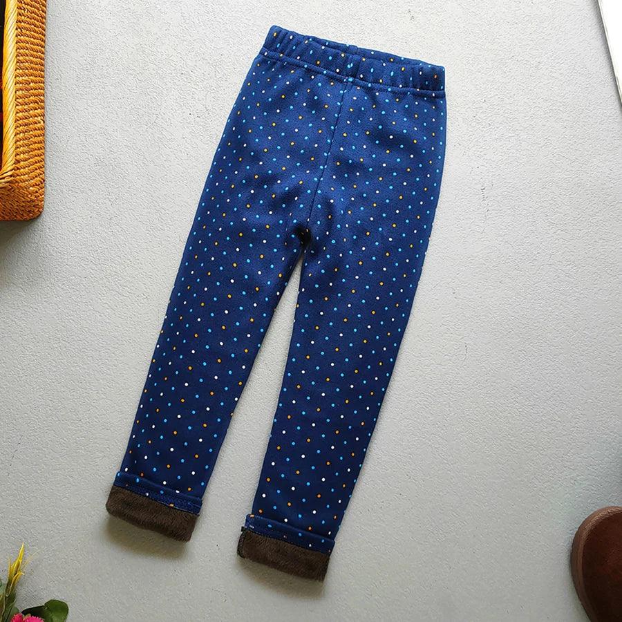 Autumn Winter Floral Print Thick Warm Kids Leggings For Girls - ToylandEU
