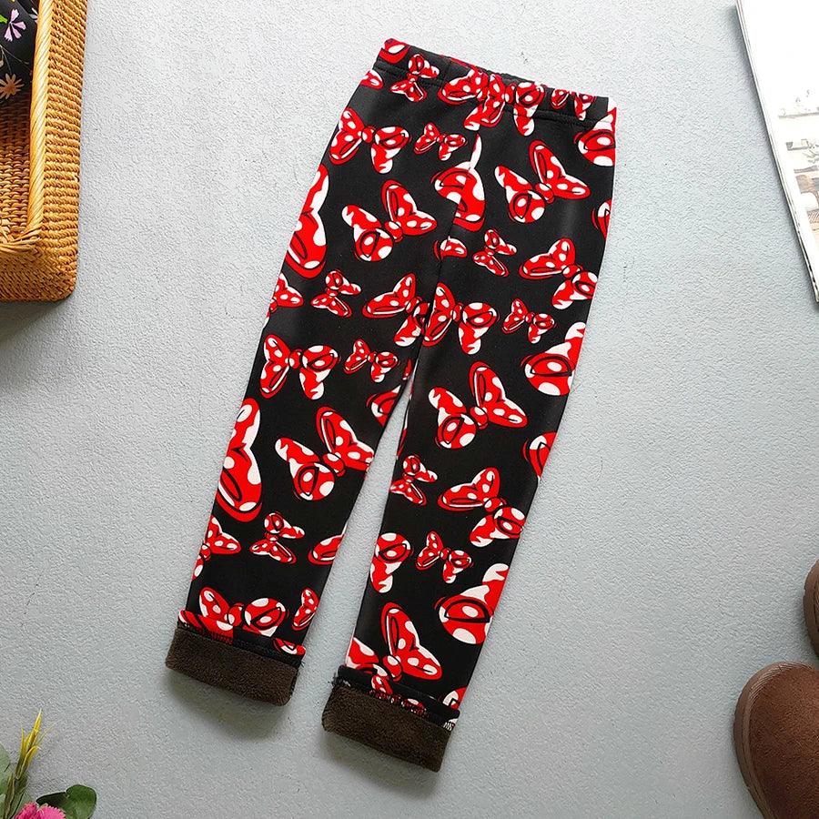 Autumn Winter Floral Print Thick Warm Kids Leggings For Girls - ToylandEU
