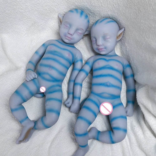 Avatar Twins 18-Inch Full Body Silicone Baby Dolls - Handmade Soft Platinum Silicone Newborn Kids Toys - ToylandEU