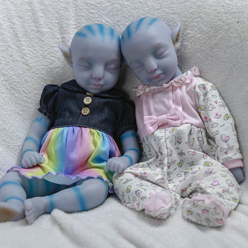 Avatar Twins 18-Inch Full Body Silicone Baby Dolls - Handmade Soft Platinum Silicone Newborn Kids Toys - ToylandEU