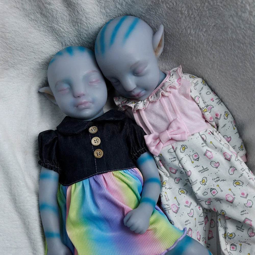 Avatar Twins 18-Inch Full Body Silicone Baby Dolls - Handmade Soft Platinum Silicone Newborn Kids Toys - ToylandEU