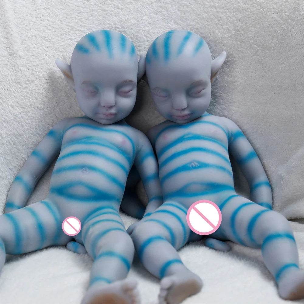 Avatar Twins 18-Inch Full Body Silicone Baby Dolls - Handmade Soft Platinum Silicone Newborn Kids Toys - ToylandEU