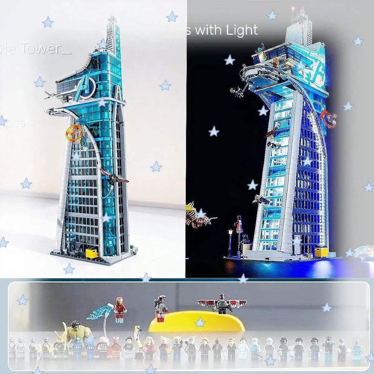 Avengers Tower Building Blocks Set With Lights And Figures - ToylandEU