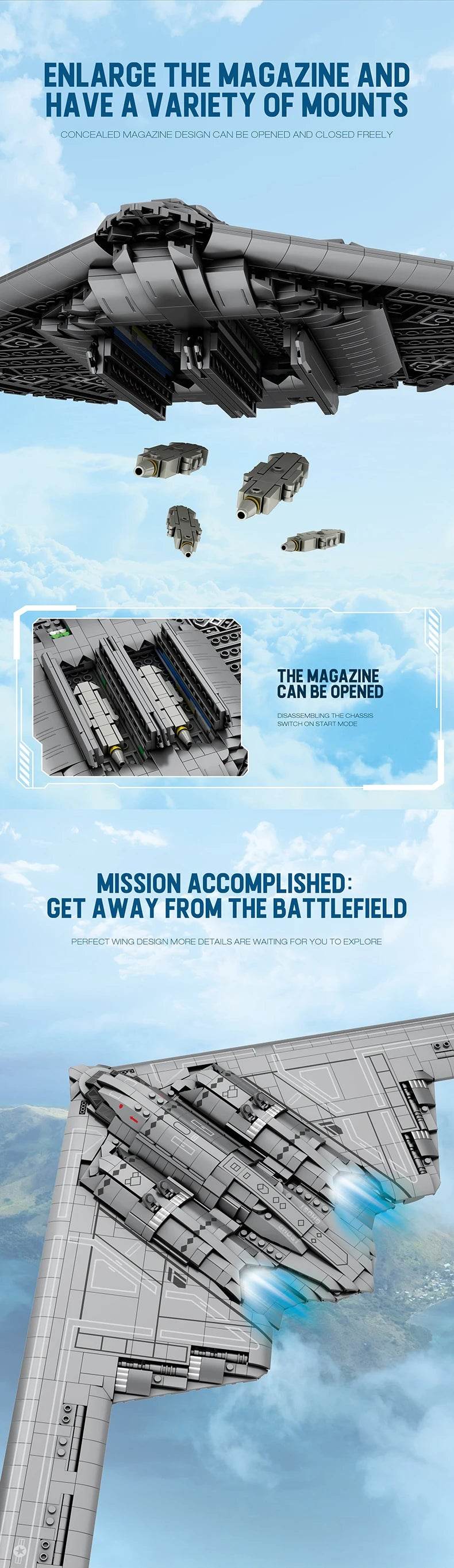 B-2 Ghost Strategic Bomber Building Blocks DIY Toys Collection - ToylandEU