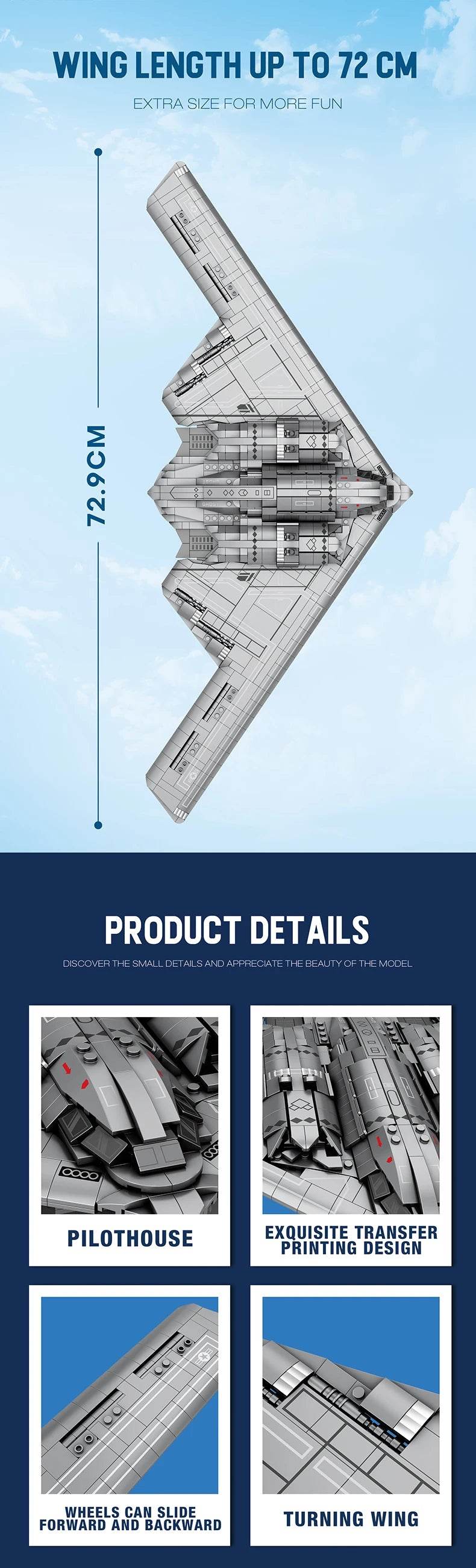 B-2 Ghost Strategic Bomber Building Blocks DIY Toys Collection - ToylandEU