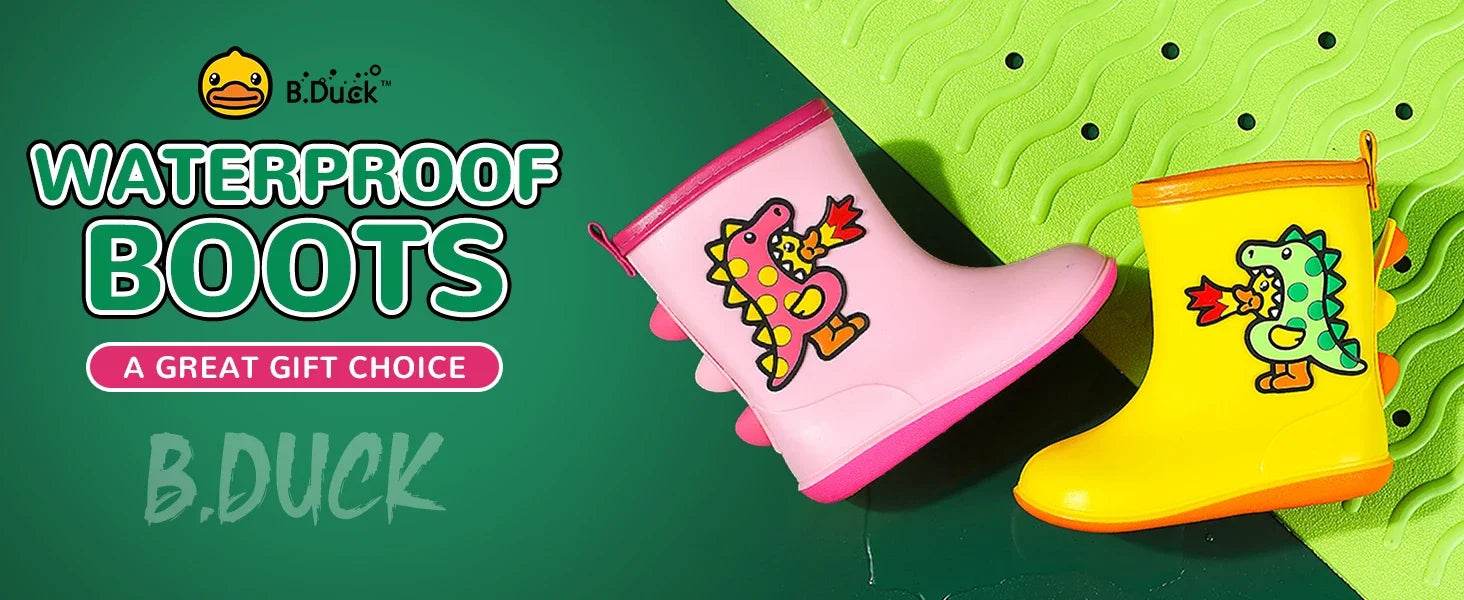 B.Duck Adorable Waterproof Dinosaur Rain Boots for Kids - Toddler Unisex Casual Shoes - ToylandEU