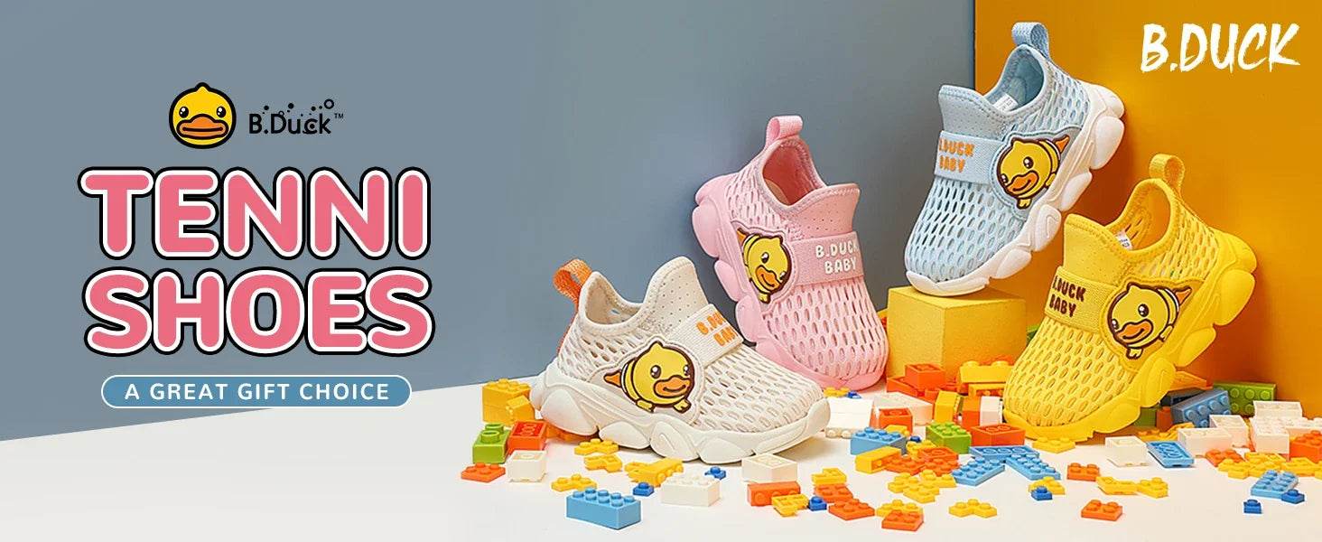 B.Duck Kids Lightweight Slip-On Sneakers for Boys and Girls - Animal Print Walking Shoes - ToylandEU