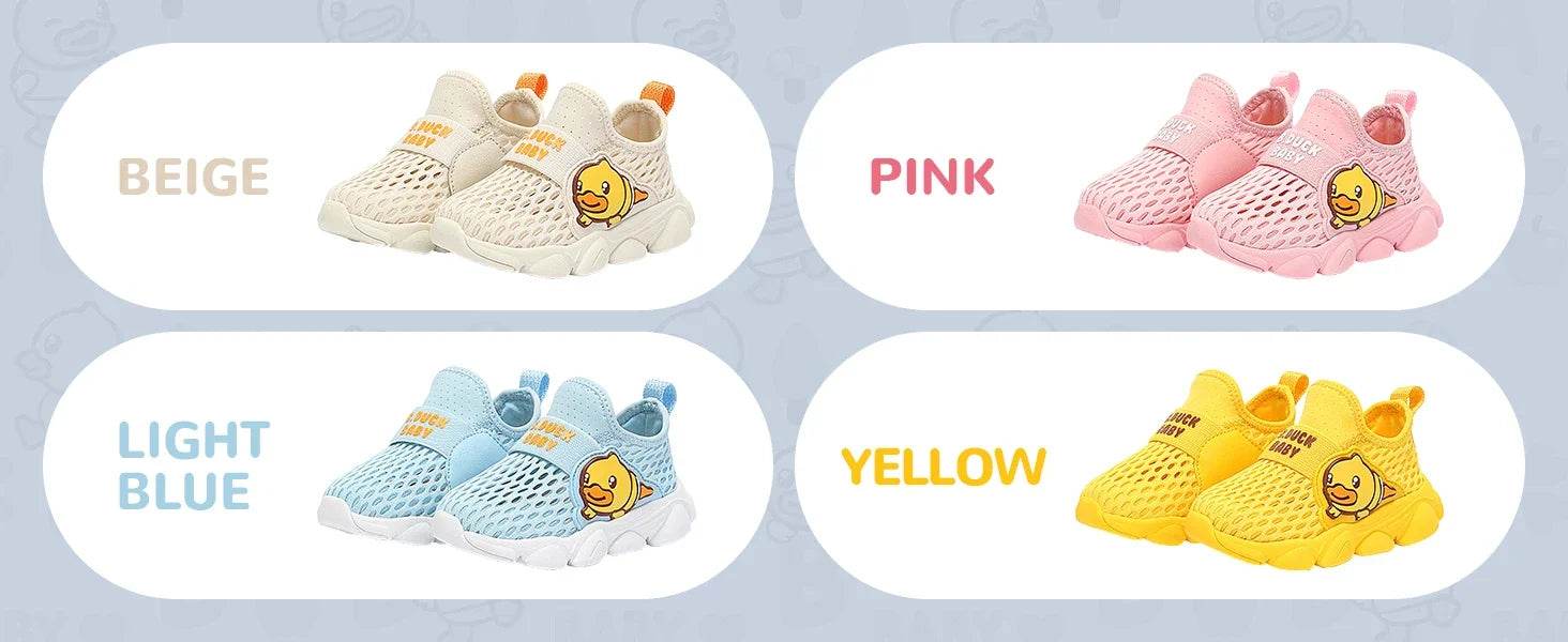 B.Duck Kids Lightweight Slip-On Sneakers for Boys and Girls - Animal Print Walking Shoes - ToylandEU