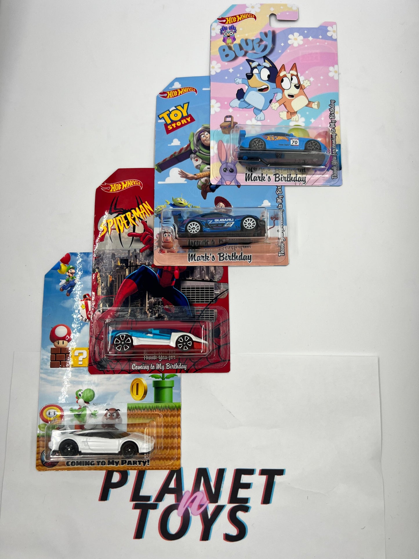 Personalized Custom Hot Wheels Party Favors Assorted Cars
