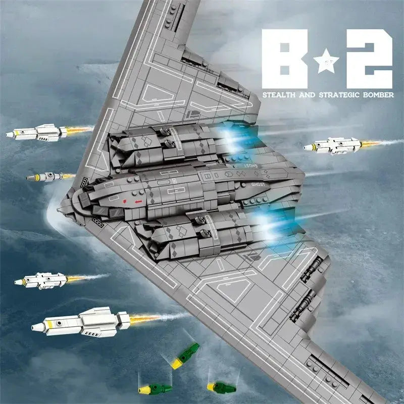 B2 Ghost Bomber Building Blocks Set 2063 Pieces Display Model - ToylandEU