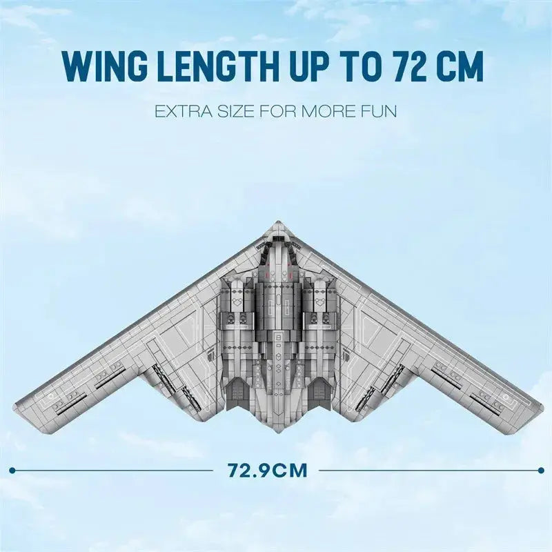B2 Ghost Bomber Building Blocks Set 2063 Pieces Display Model - ToylandEU