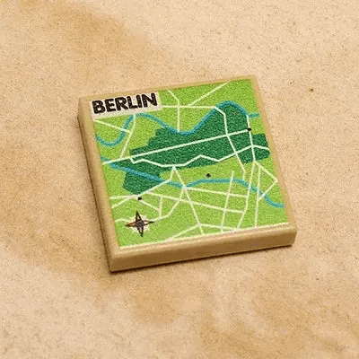 Custom Berlin Map On 2x2 LEGO Tile With High Detail - ToylandEU
