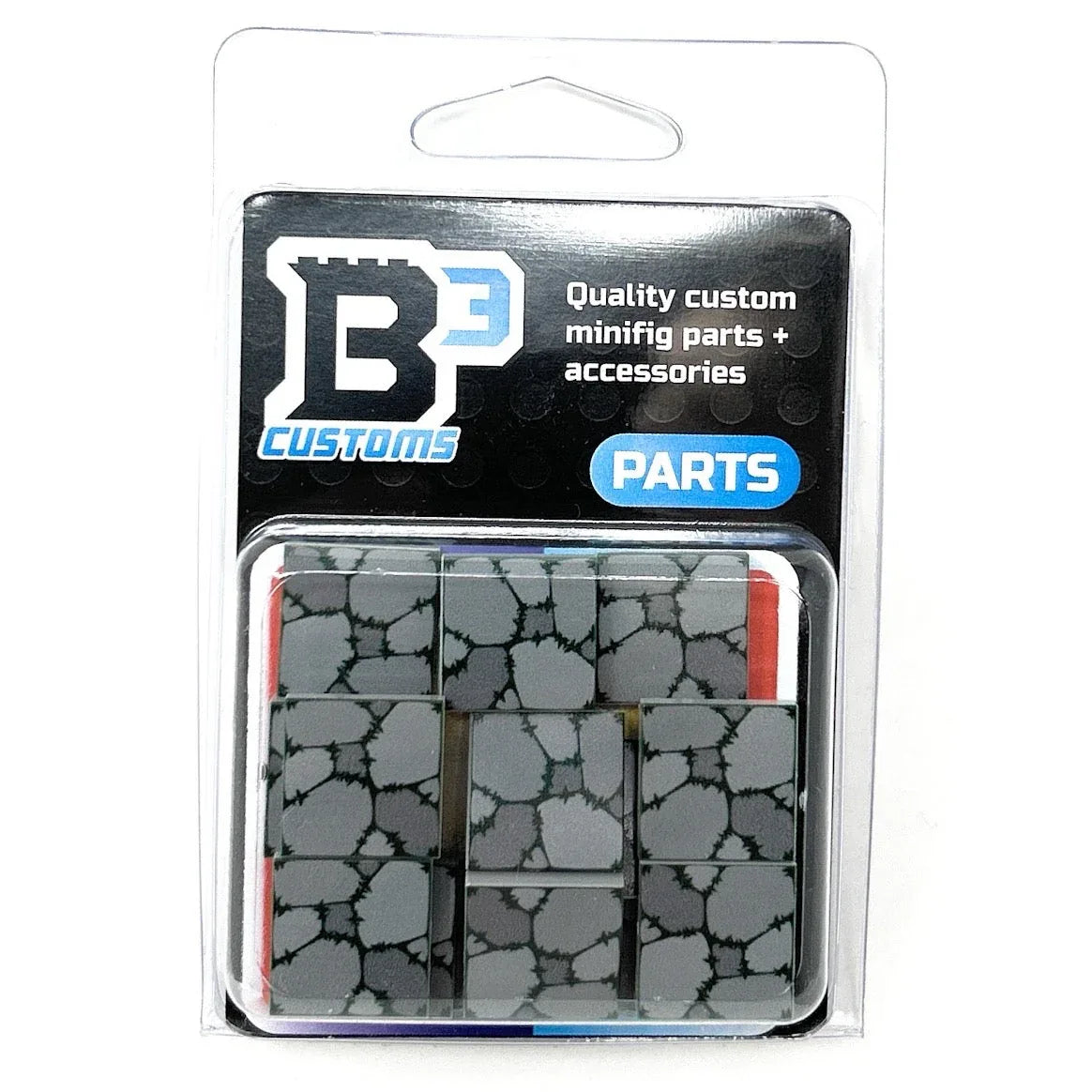 B3 Customs Cobblestone (Plant Overgrowth) Tile Part Pack (20 Tiles) made with LEGO parts - ToylandEU