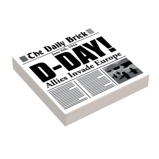 D-Day WW2 Newspaper On 2x2 LEGO Tile Custom Print Edition - ToylandEU