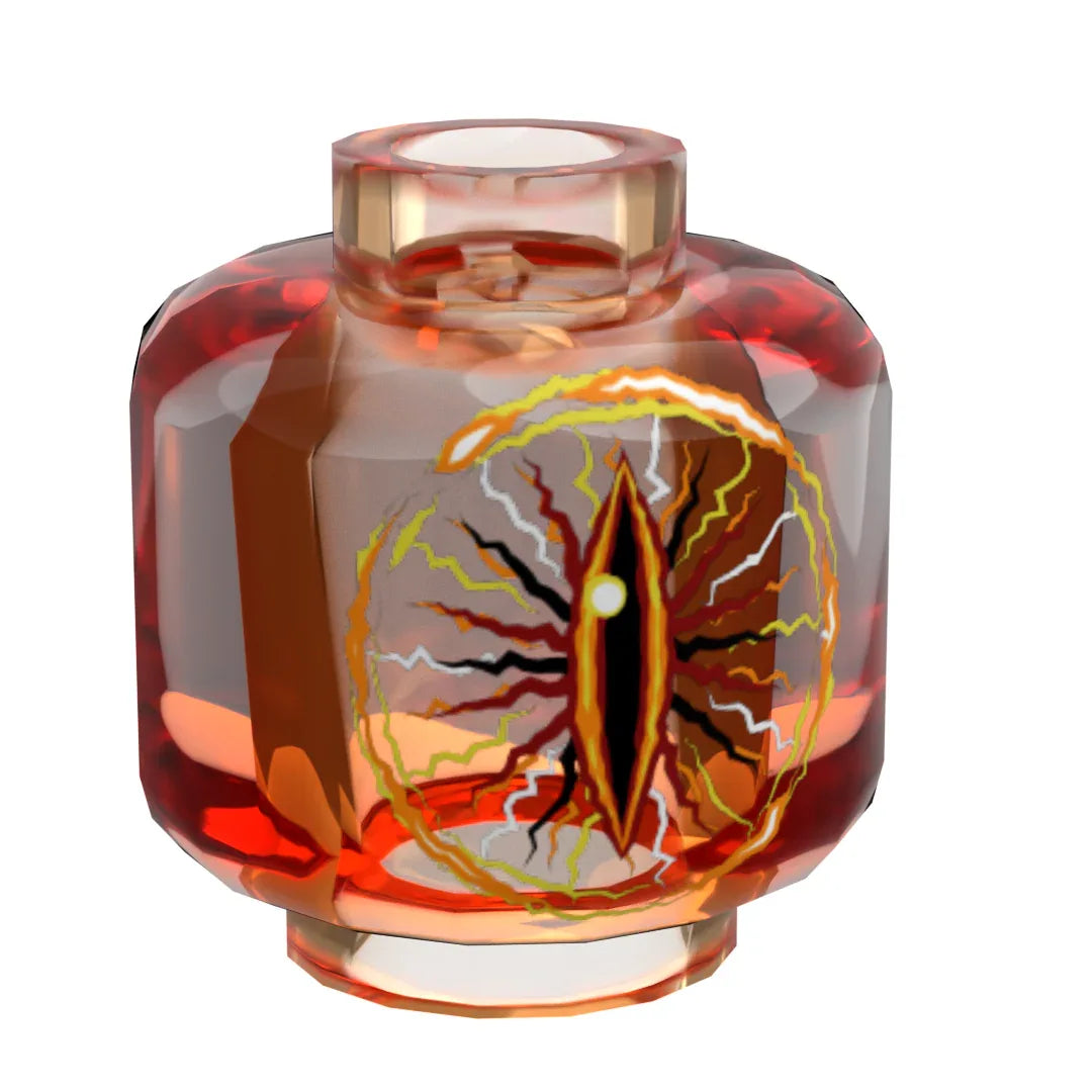 Eye of Sauron Figure Head on Authentic LEGO Element with Red Eye Print on Black Brick - ToylandEU