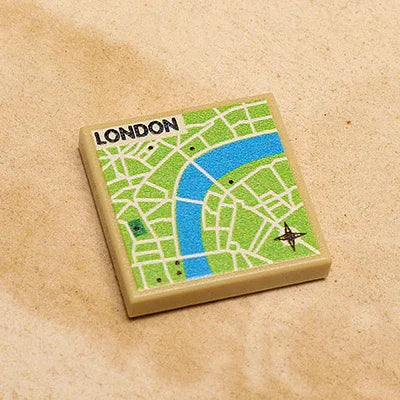 London Map LEGO Tile 2x2 Custom Printed for Collectors - ToylandEU