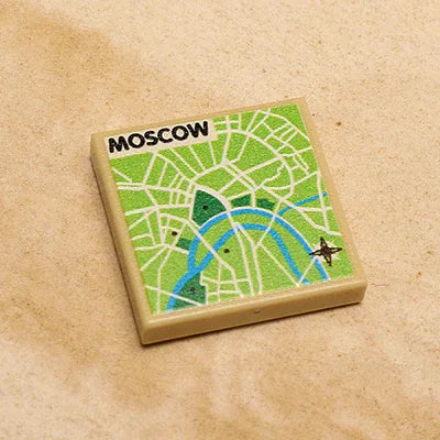 Moscow Map 2x2 LEGO Tile Premium Print for Collectors - ToylandEU