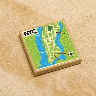 New York City Map Lego Tile Custom 2x2 Premium Edition - ToylandEU