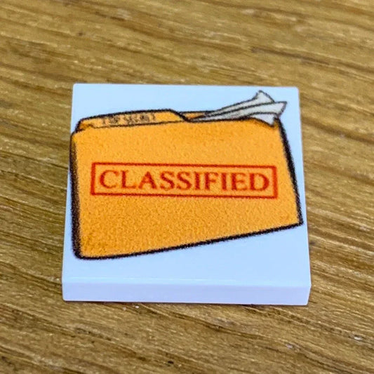 Printed 2x2 LEGO Tile Classified Document For Minifigs On Authentic LEGO Element LEGO Compatible Plastic Tile - ToylandEU