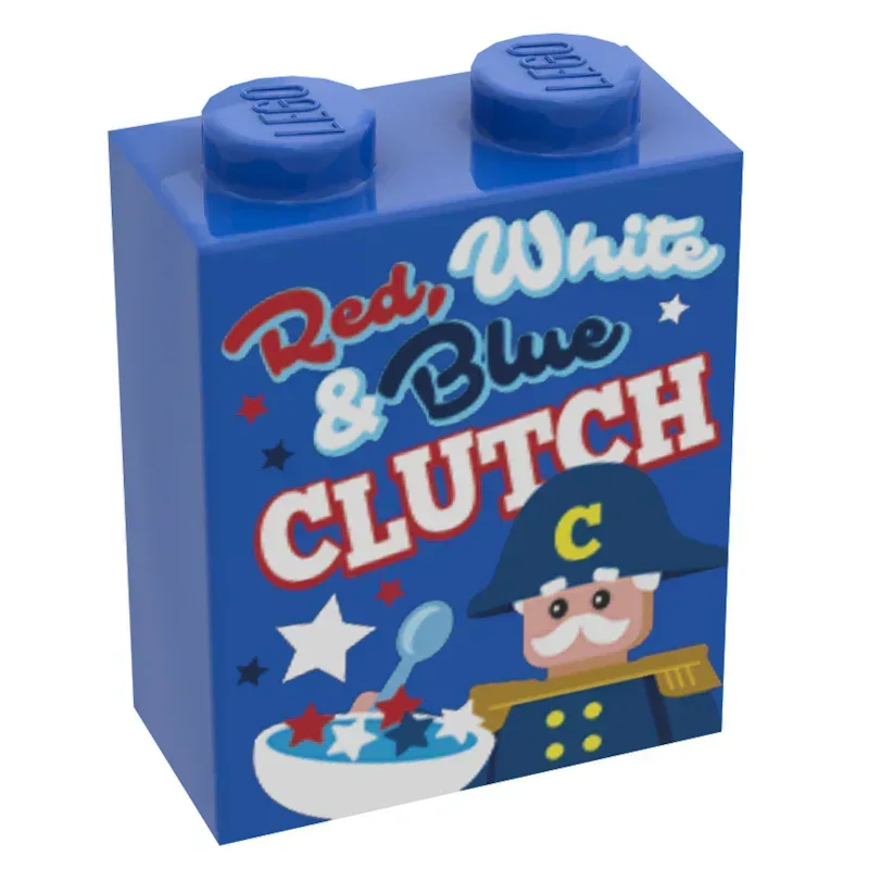 Patriotic Custom Lego Brick Cereal 1x2 Red White Blue Collectible - ToylandEU