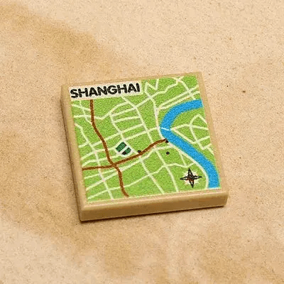  Shanghai Map Official LEGO 2x2 Tile Custom -  ToylandEU™