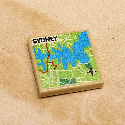 Iconic Sydney Map On 2x2 LEGO Tile Custom Bricks Display - ToylandEU