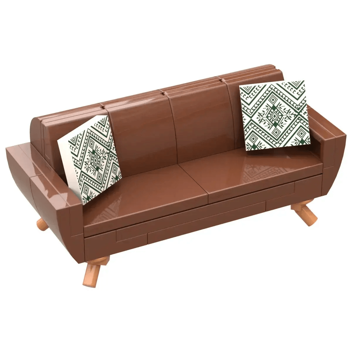  B3 Home Mid-Century RB Sofa w/ 2 Pillows made using LEGO parts - B3 Customs -  ToylandEU™