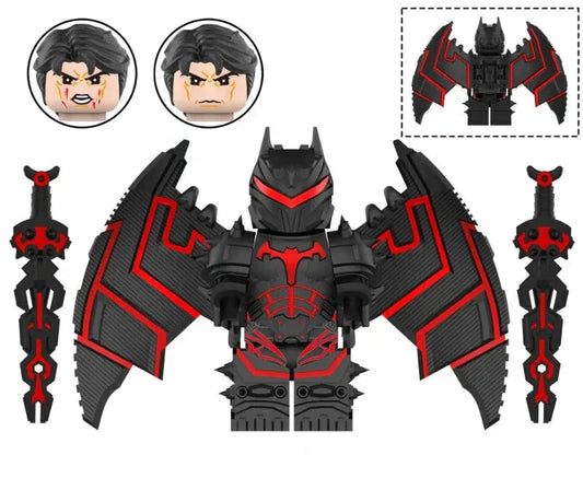 Batman Hellbat Black Suit Figure Collectible ABS Plastic Custom Made Figure With Tiny Variations For Display - ToylandEU