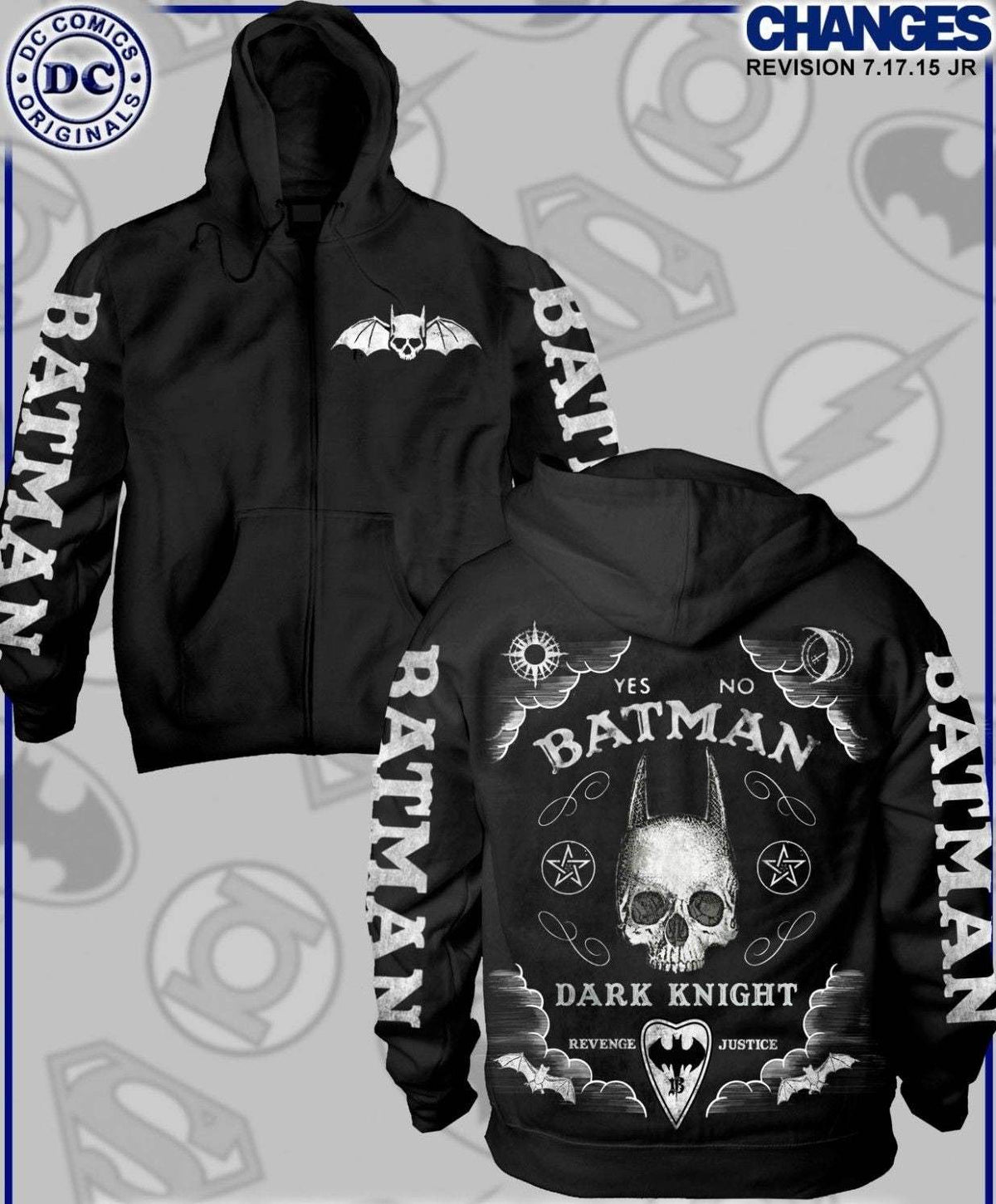 DC Comics Batman Spirit Board Hoodie | Zip-Up Design | Dark Knight Graphics | Gotham Fans