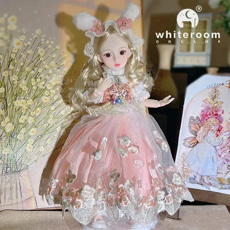 BJD Ball Jointed Doll 30cm Green Eyes With Wedding Dress - ToylandEU