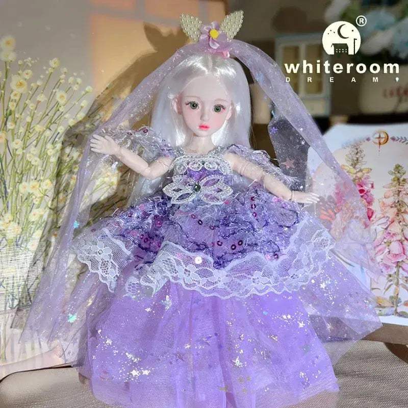 BJD Ball Jointed Doll 30cm Green Eyes With Wedding Dress - ToylandEU