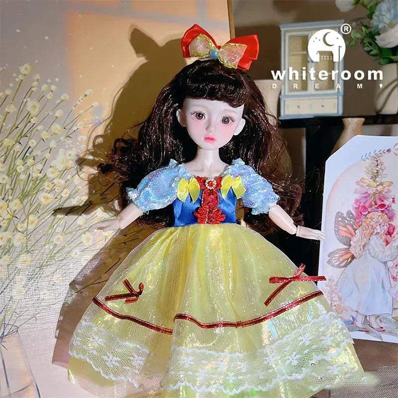 BJD Ball Jointed Doll 30cm Green Eyes With Wedding Dress - ToylandEU