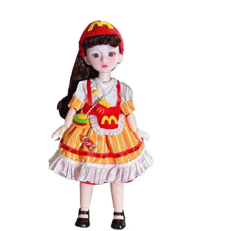 BJD Ball Jointed Doll 30cm Green Eyes With Wedding Dress - ToylandEU