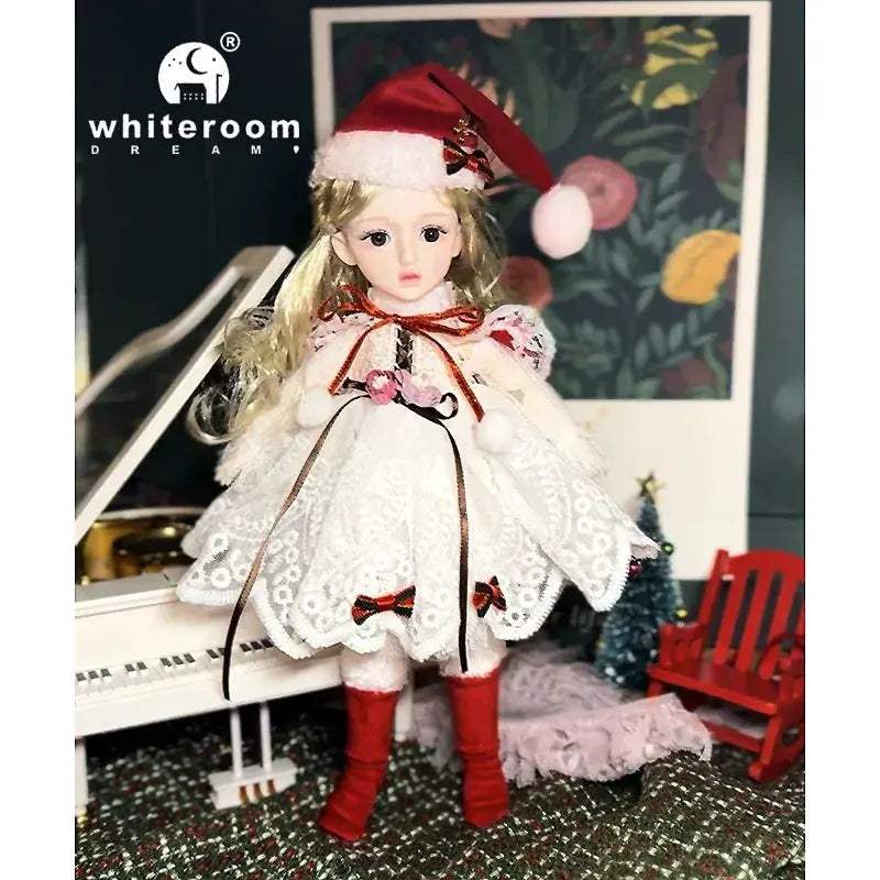 BJD Ball Jointed Doll 30cm Green Eyes With Wedding Dress - ToylandEU