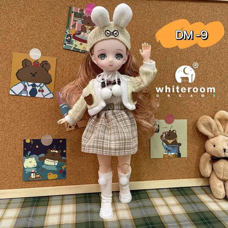  BJD Doll 30cm Exquisite Long Hair Lolita Dress -  ToylandEU™