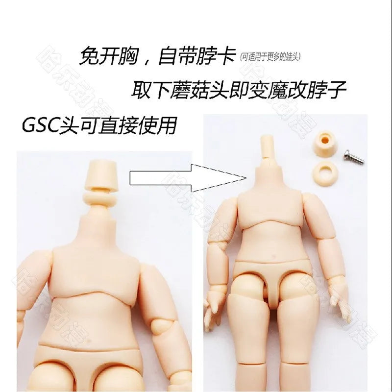 BJD Doll Body | 11cm | 1-12 Scale | Spherical Joint Obitsu11 GSC Head Compatible
