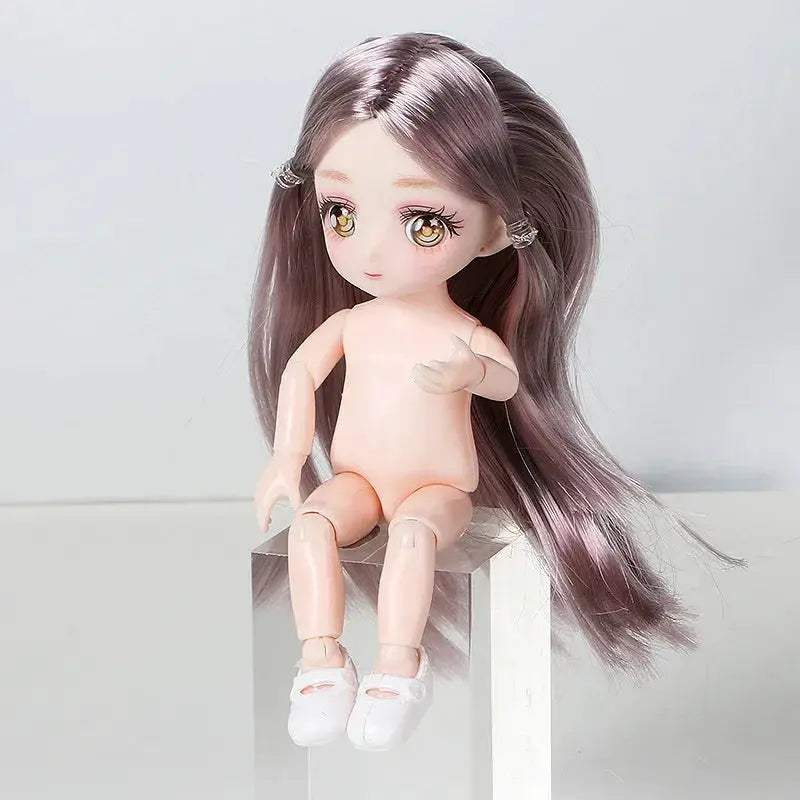 BJD Doll With Three Dimensional Eyes Long Hair 12 Inch - ToylandEU