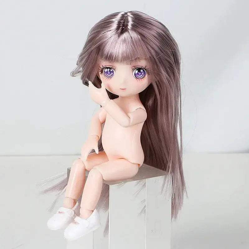 BJD Doll With Three Dimensional Eyes Long Hair 12 Inch - ToylandEU