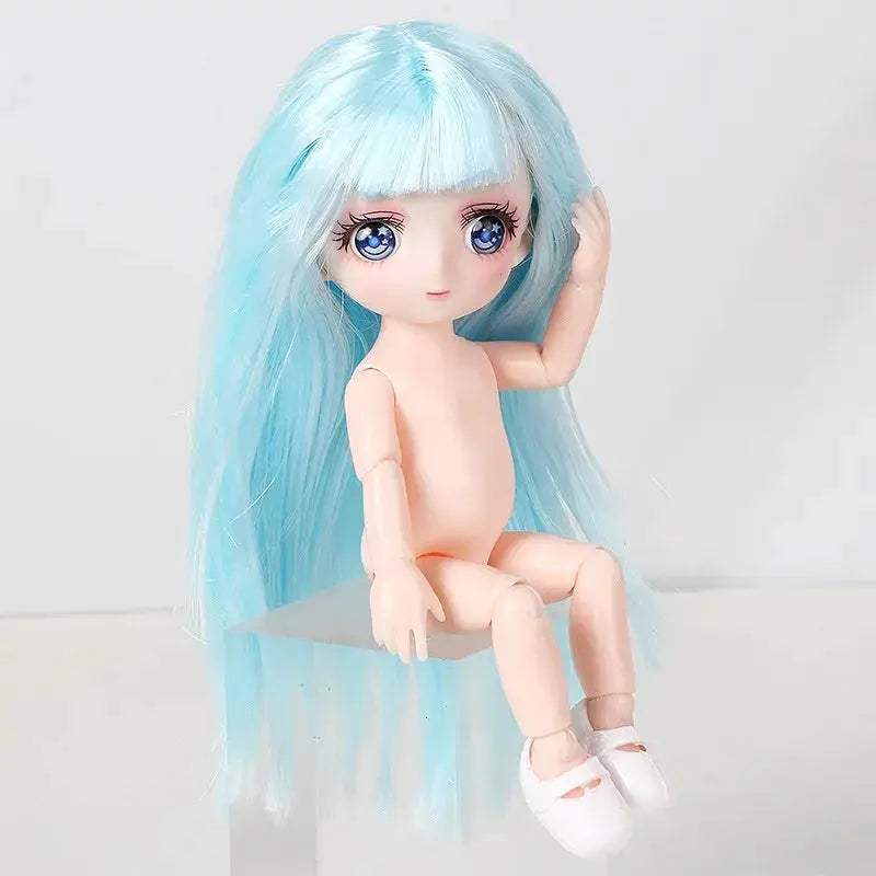 BJD Doll With Three Dimensional Eyes Long Hair 12 Inch - ToylandEU