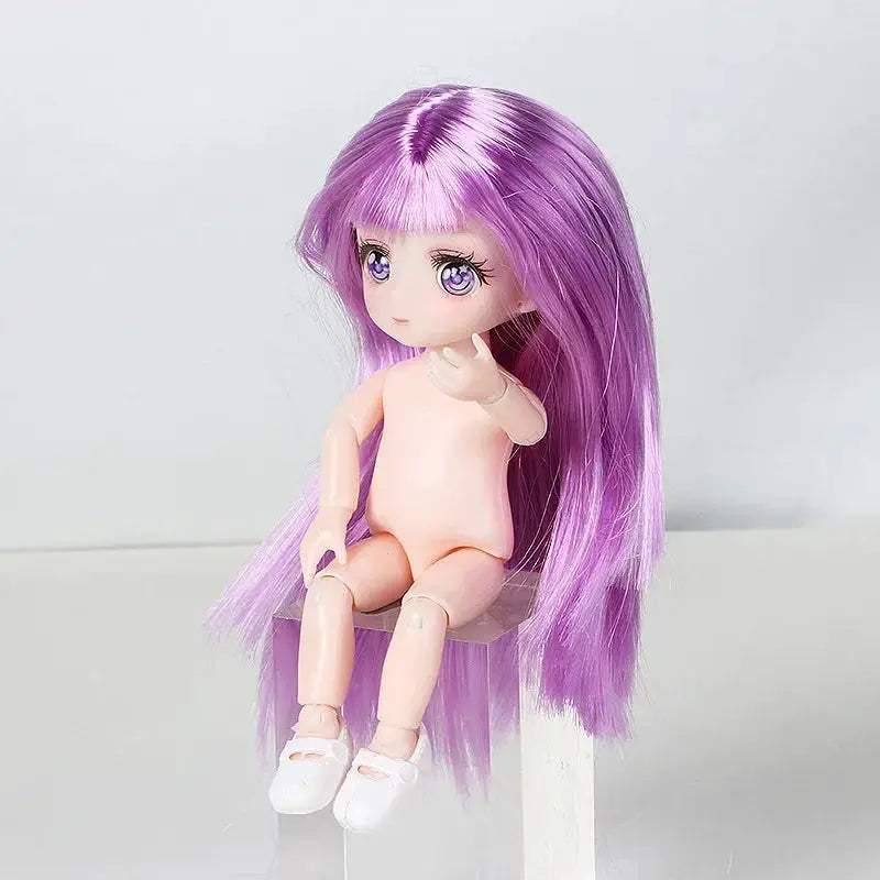 BJD Doll With Three Dimensional Eyes Long Hair 12 Inch - ToylandEU